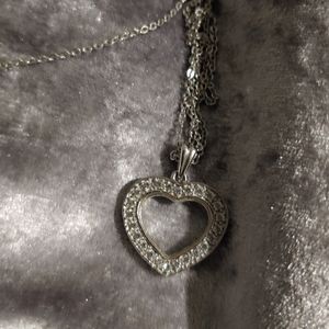 Chopard style 18k gp heart glass necklace